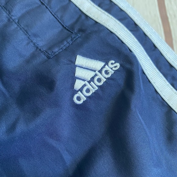 Adidas Jersey Lined Navy Blue 3-StripeTrack Pants/Joggers - Picture 4 of 5